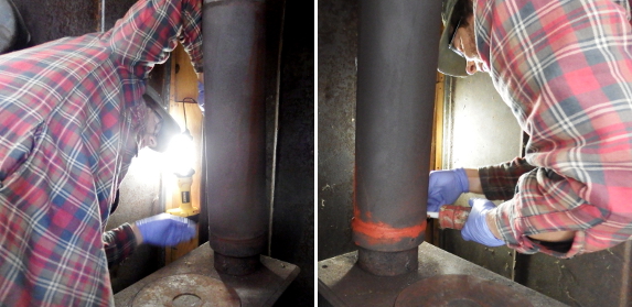 Sealing a wood stove pipe