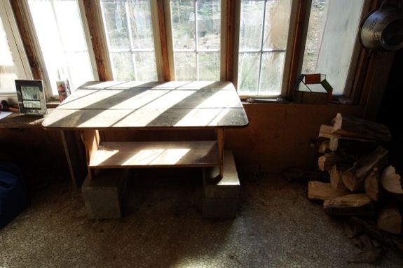 Coffee table on blocks