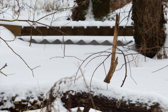 Snowy footbridge