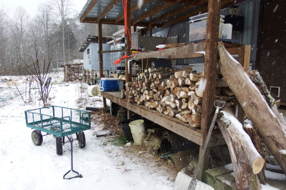 Snowy firewood