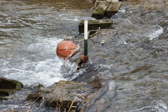 basketball in the creek