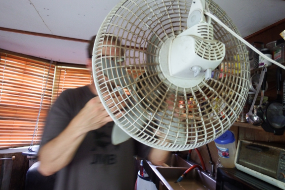 Cleaning a fan