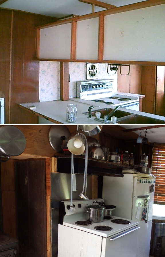 Kitchen then and now