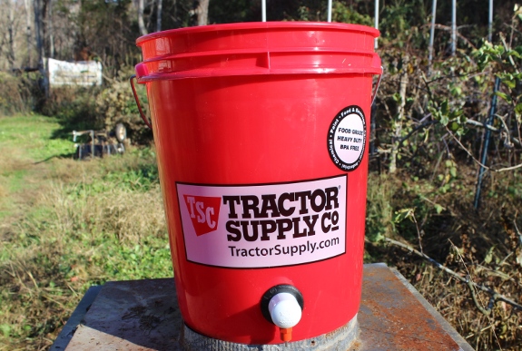 Tractor Supply bucket.