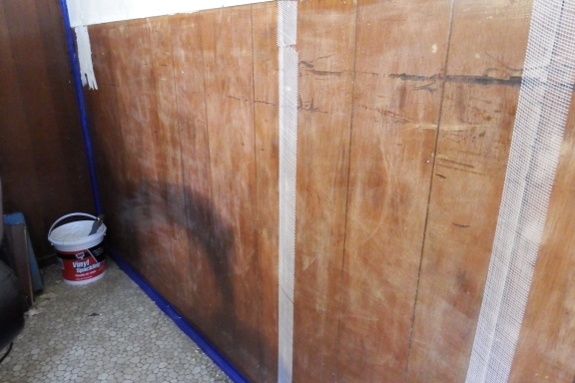 Sanding wood paneling