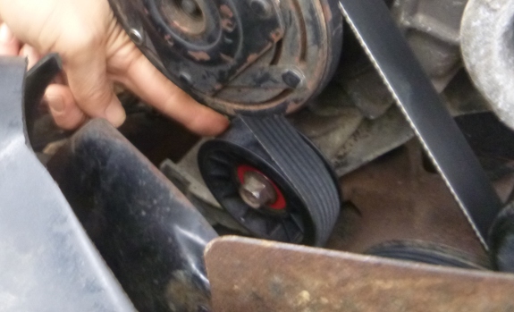New plastic pulley for Chevy S-10 truck.
