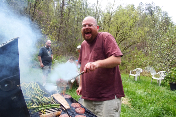 Laughing grillmaster