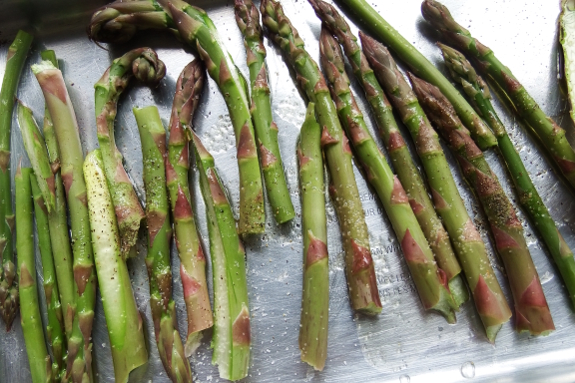 Roasting asparagus