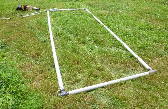 PVC frame for a new chicken tractor.
