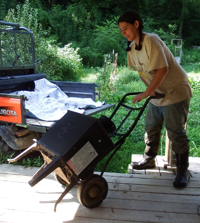 Moving the wood stove