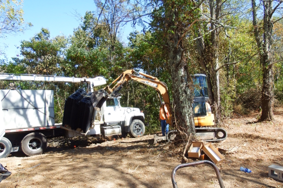 Unloading septic equipment