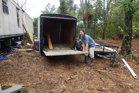 Empty trailer