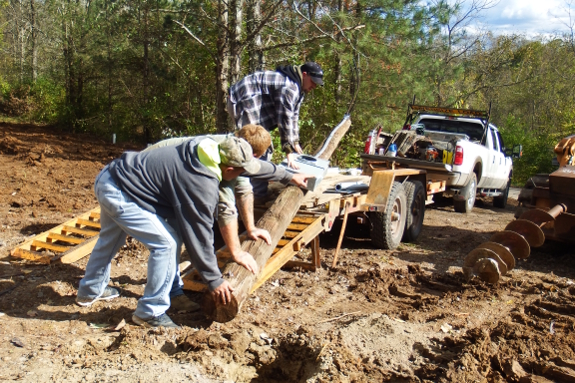 Installing an electric pole