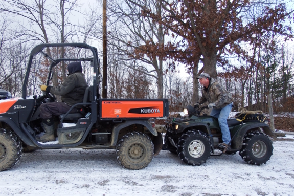 Pushing a UTV with an ATV