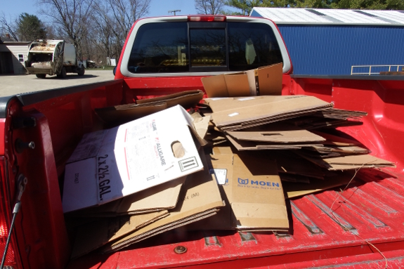 Truckload of cardboard