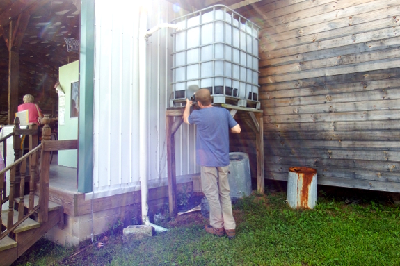 IBC rain barrel